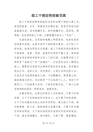 2024年组工干部定性经验交流