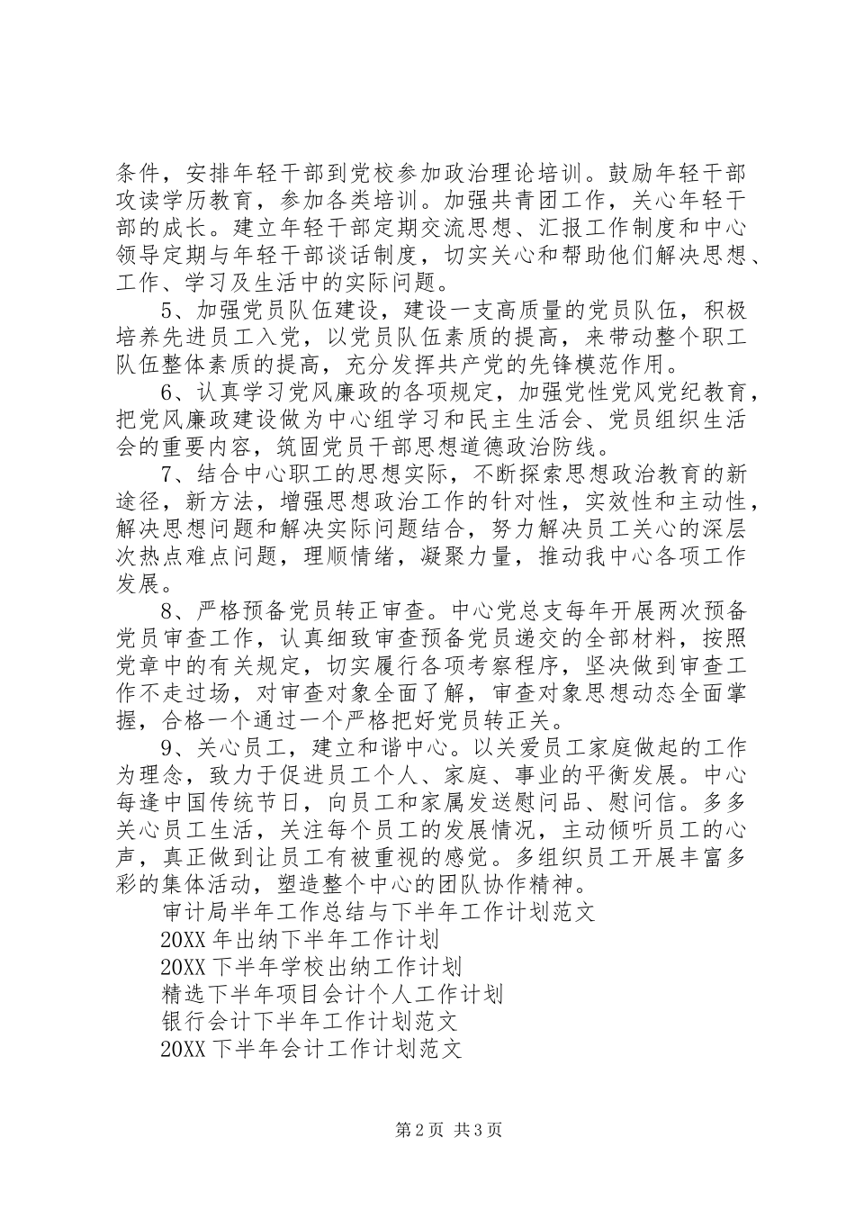 2024年下半年党务工作计划范文_第2页