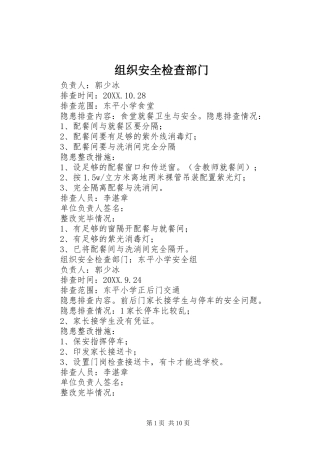 2024年组织安全检查部门