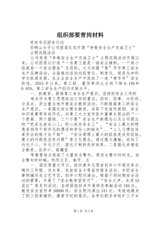 2024年组织部要青岗材料