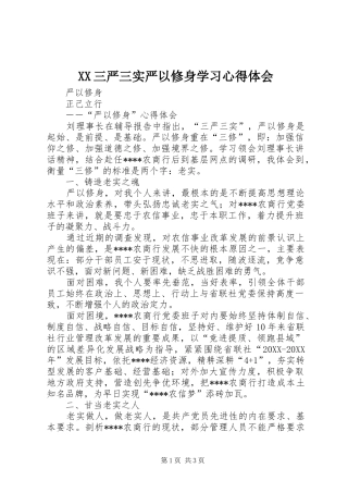 2024年三严三实严以修身学习心得体会