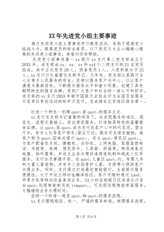 2024年先进党小组主要事迹