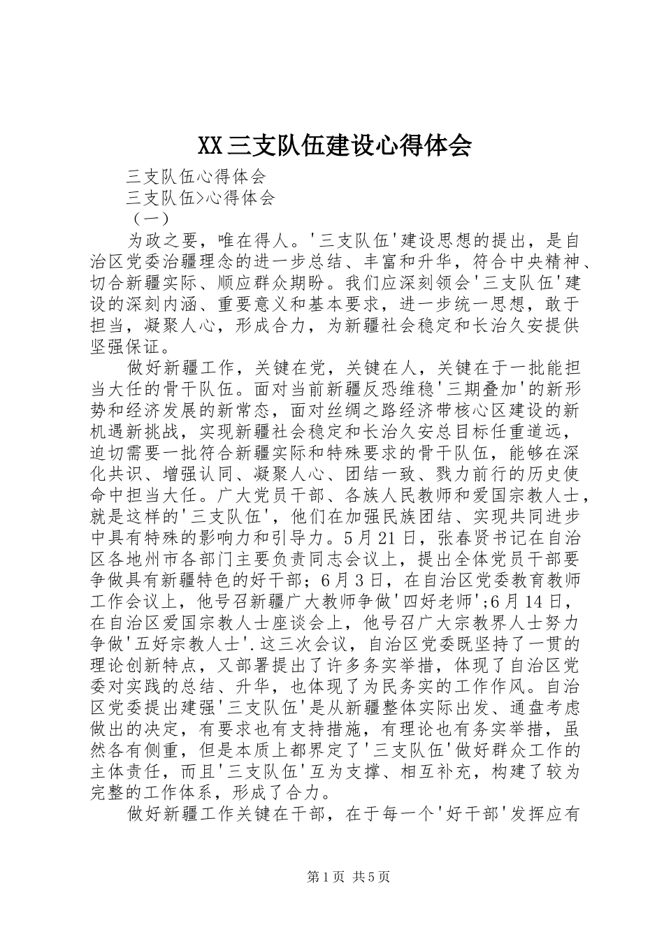 2024年三支队伍建设心得体会_第1页