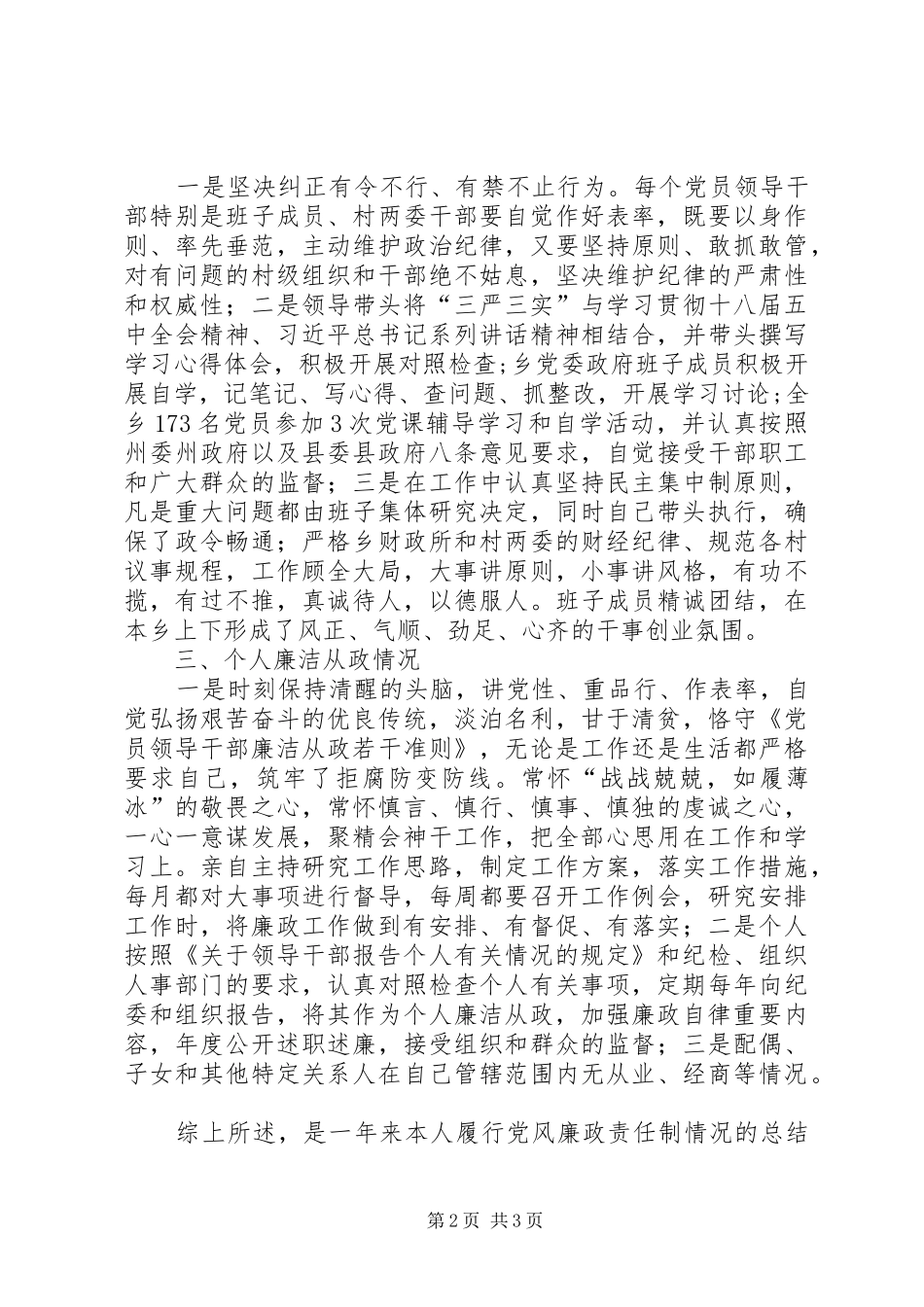 2024年乡党委书记述责述廉报告_第2页