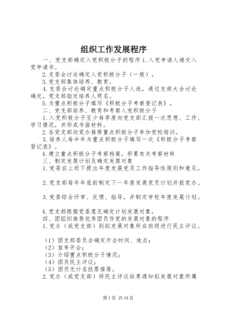 2024年组织工作发展程序