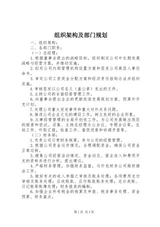2024年组织架构及部门规划