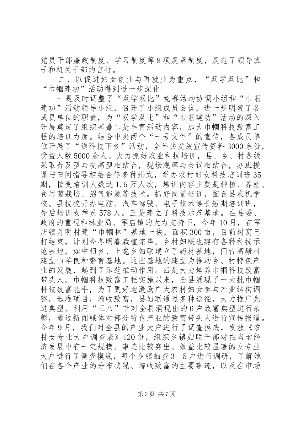 2024年乡镇妇联工作总结_第2页