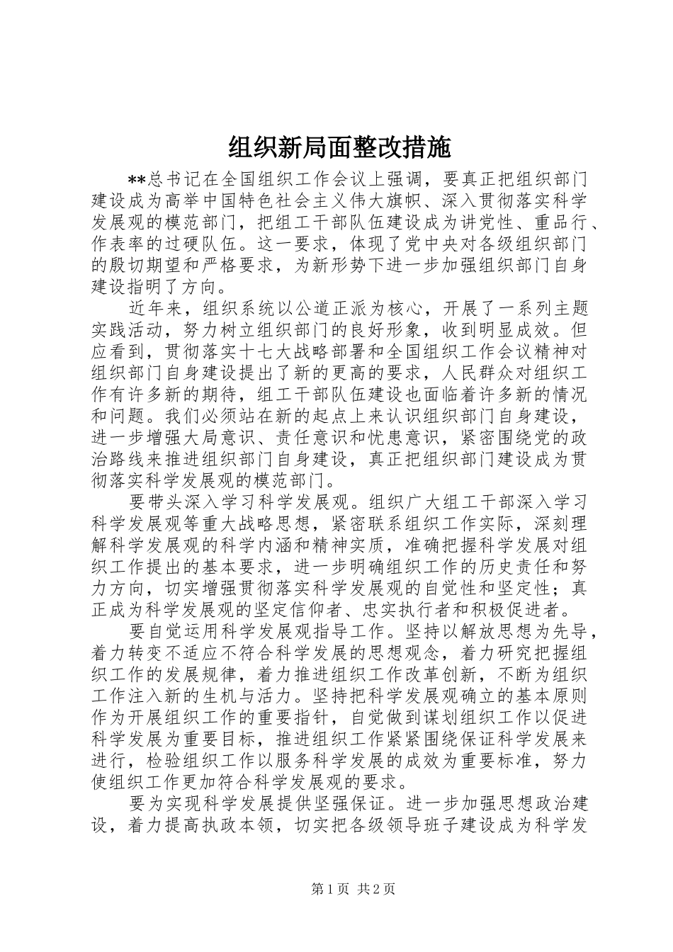 2024年组织新局面整改措施_第1页