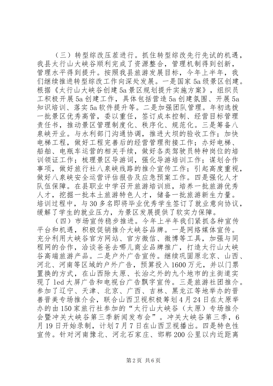 2024年上半年旅游工作总结_第2页