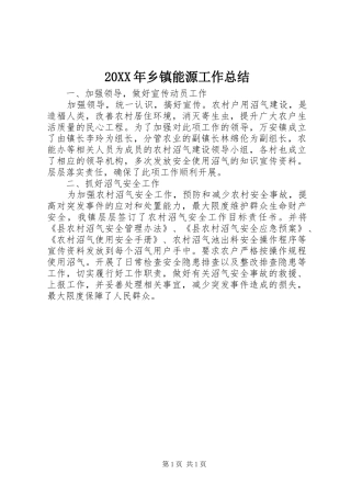 2024年乡镇能源工作总结