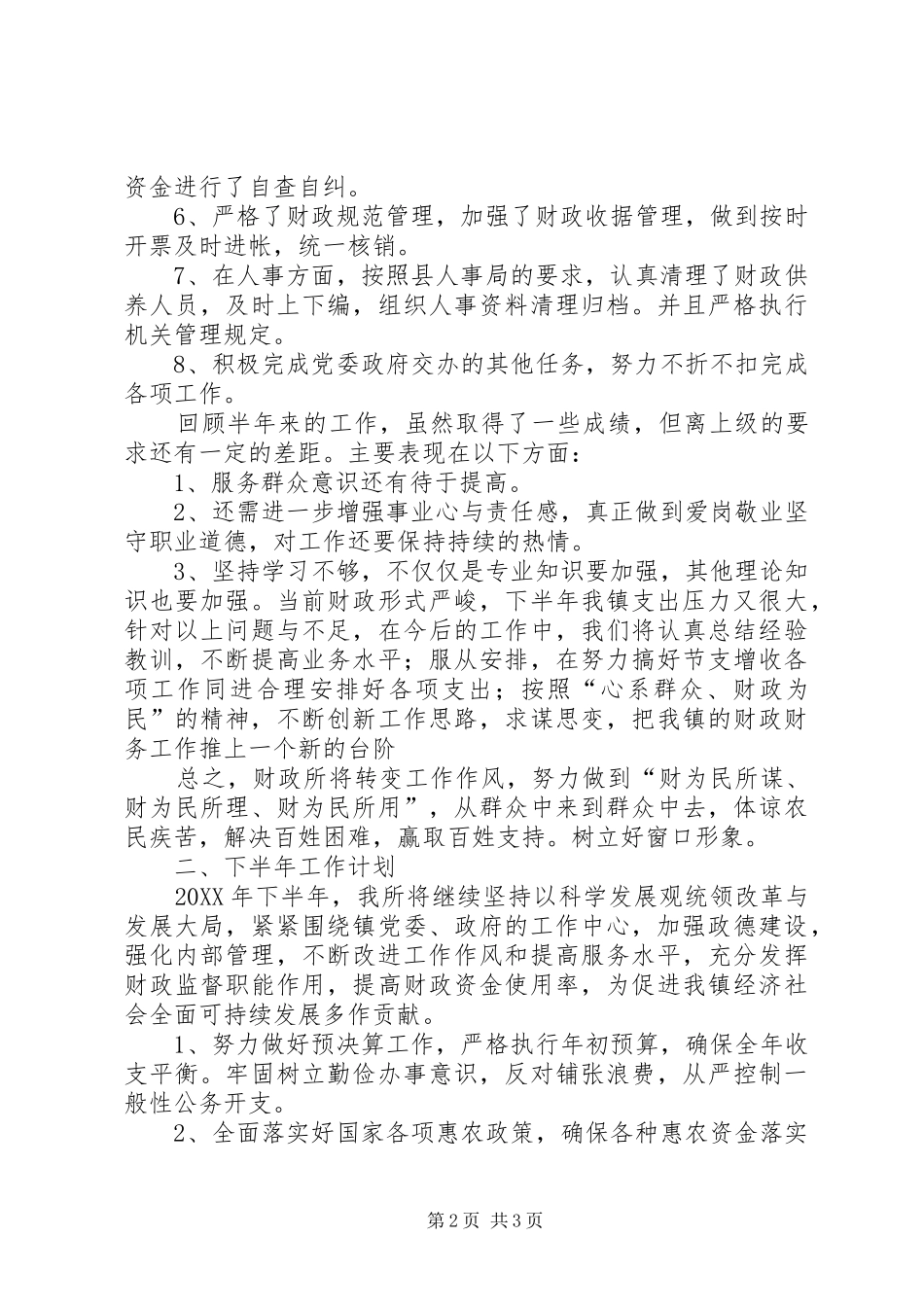 2024年上半年乡镇财政所工作总结_第2页