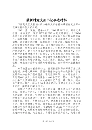 2024年最新村党支部书记事迹材料