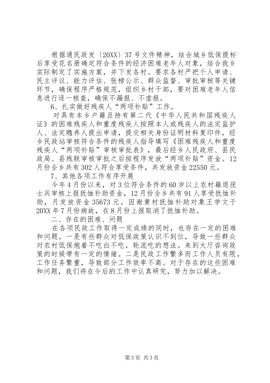 2024年以来乡镇民政工作开展情况_第3页