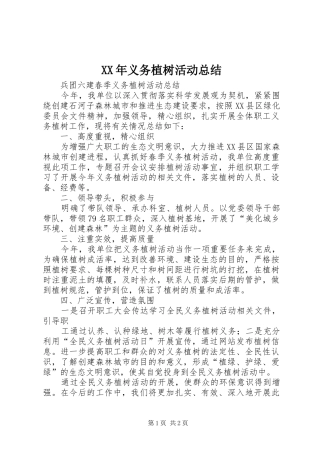 2024年义务植树活动总结