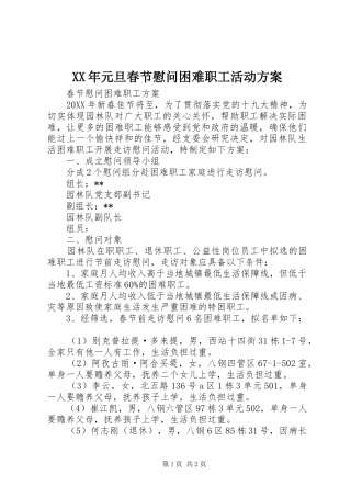 2024年元旦春节慰问困难职工活动方案