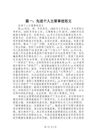2024年先进个人主要事迹范文