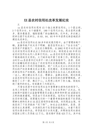 2024年县农村信用社改革发展纪实