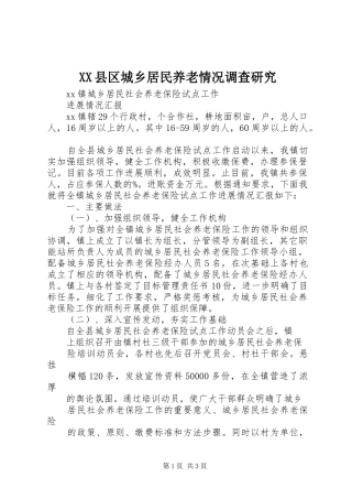 2024年县区城乡居民养老情况调查研究