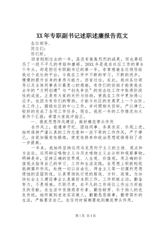 2024年专职副书记述职述廉报告范文