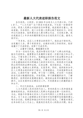 2024年最新人大代表述职报告范文