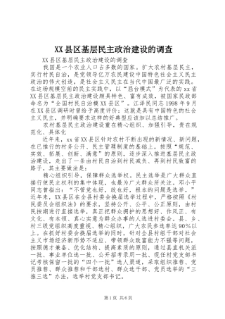 2024年县区基层民主政治建设的调查