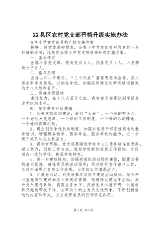 2024年县区农村党支部晋档升级实施办法