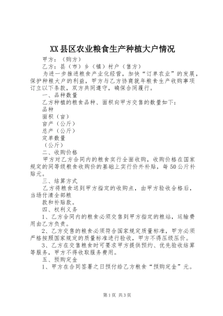 2024年县区农业粮食生产种植大户情况