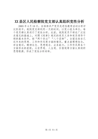 2024年县区人民检察院党支部认真组织党性分析