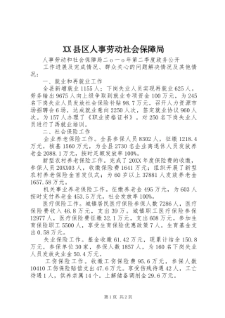 2024年县区人事劳动社会保障局