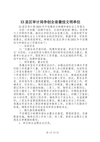 2024年县区审计局争创全省最佳文明单位