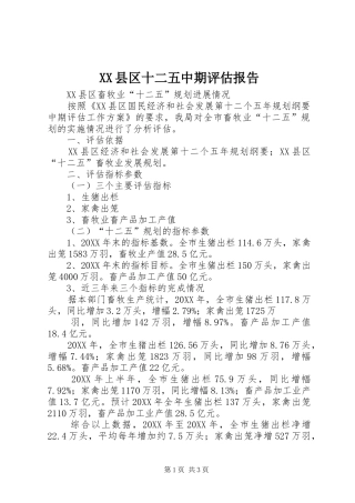 2024年县区十二五中期评估报告