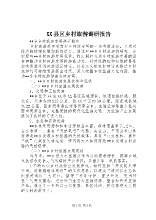 2024年县区乡村旅游调研报告