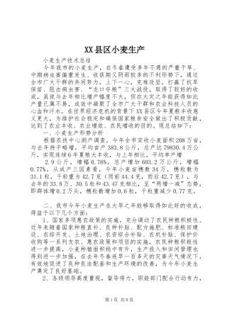 2024年县区小麦生产