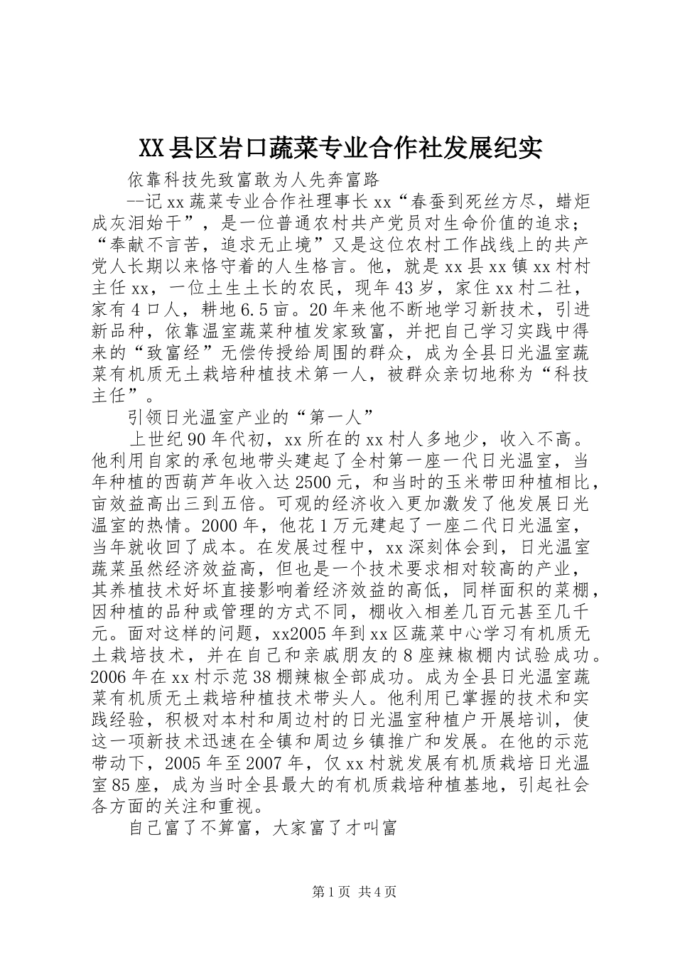 2024年县区岩口蔬菜专业合作社发展纪实_第1页