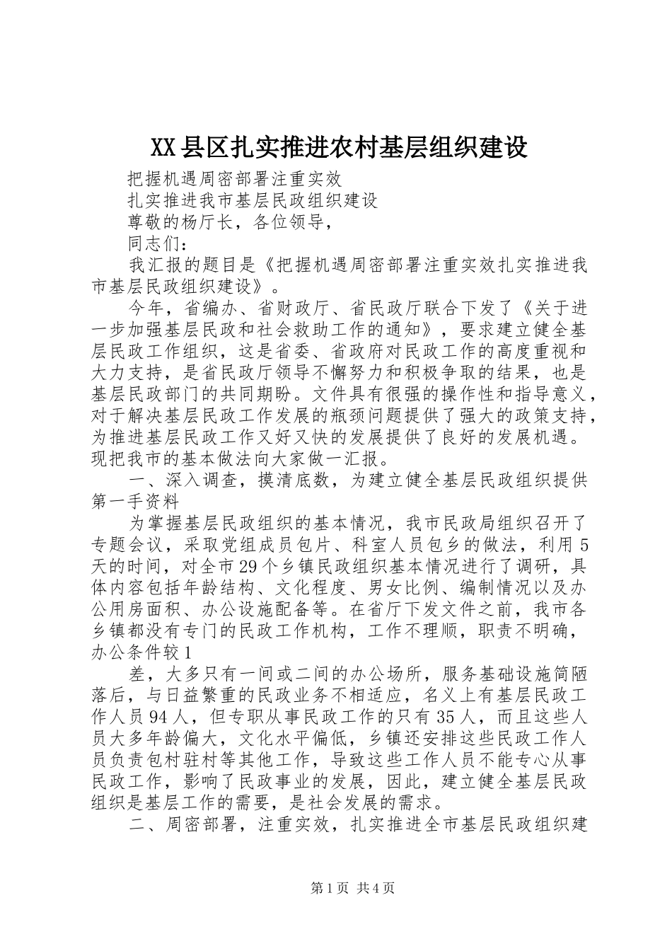 2024年县区扎实推进农村基层组织建设_第1页