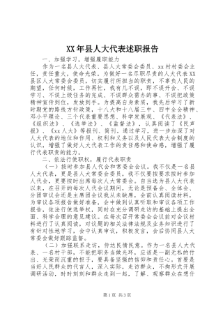 2024年县人大代表述职报告