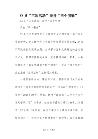 2024年县三项活动坚持四个明确