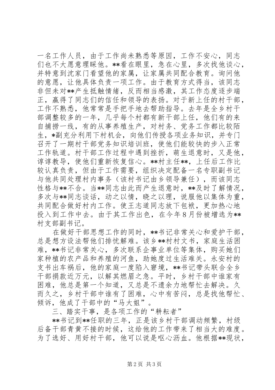 2024年乡党委副书记同志先进事迹_第2页