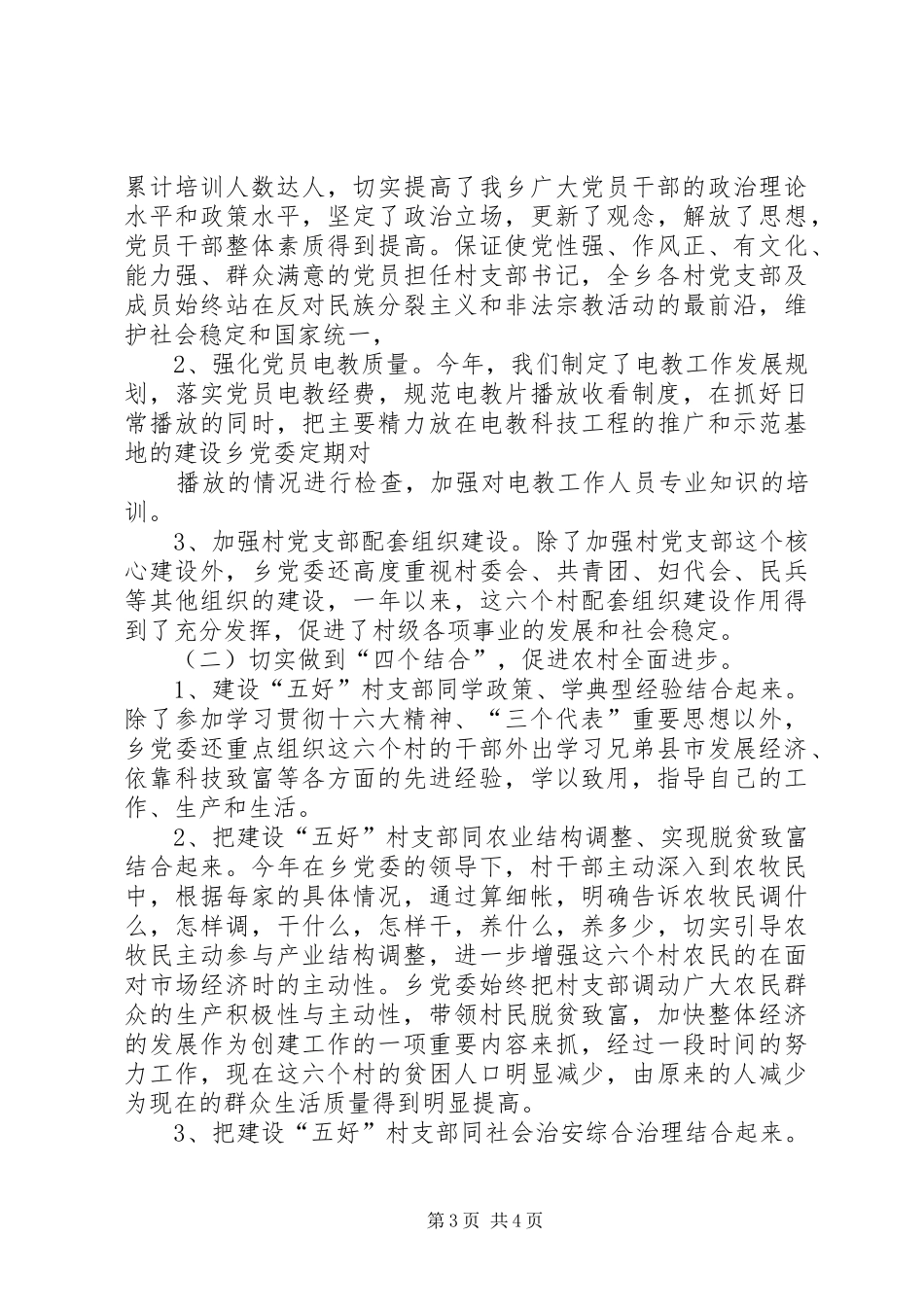 2024年乡建设五好村党支部情况汇报_第3页