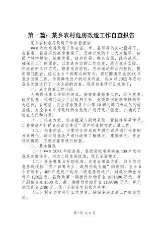 2024年乡农村危房改造工作自查报告