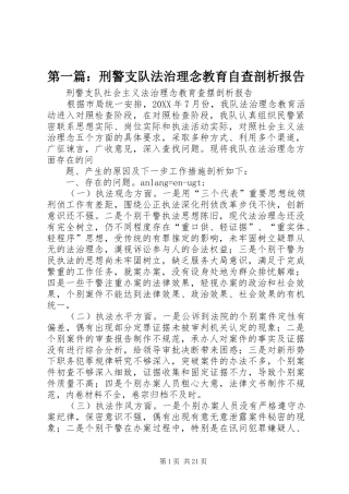 2024年刑警支队法治理念教育自查剖析报告
