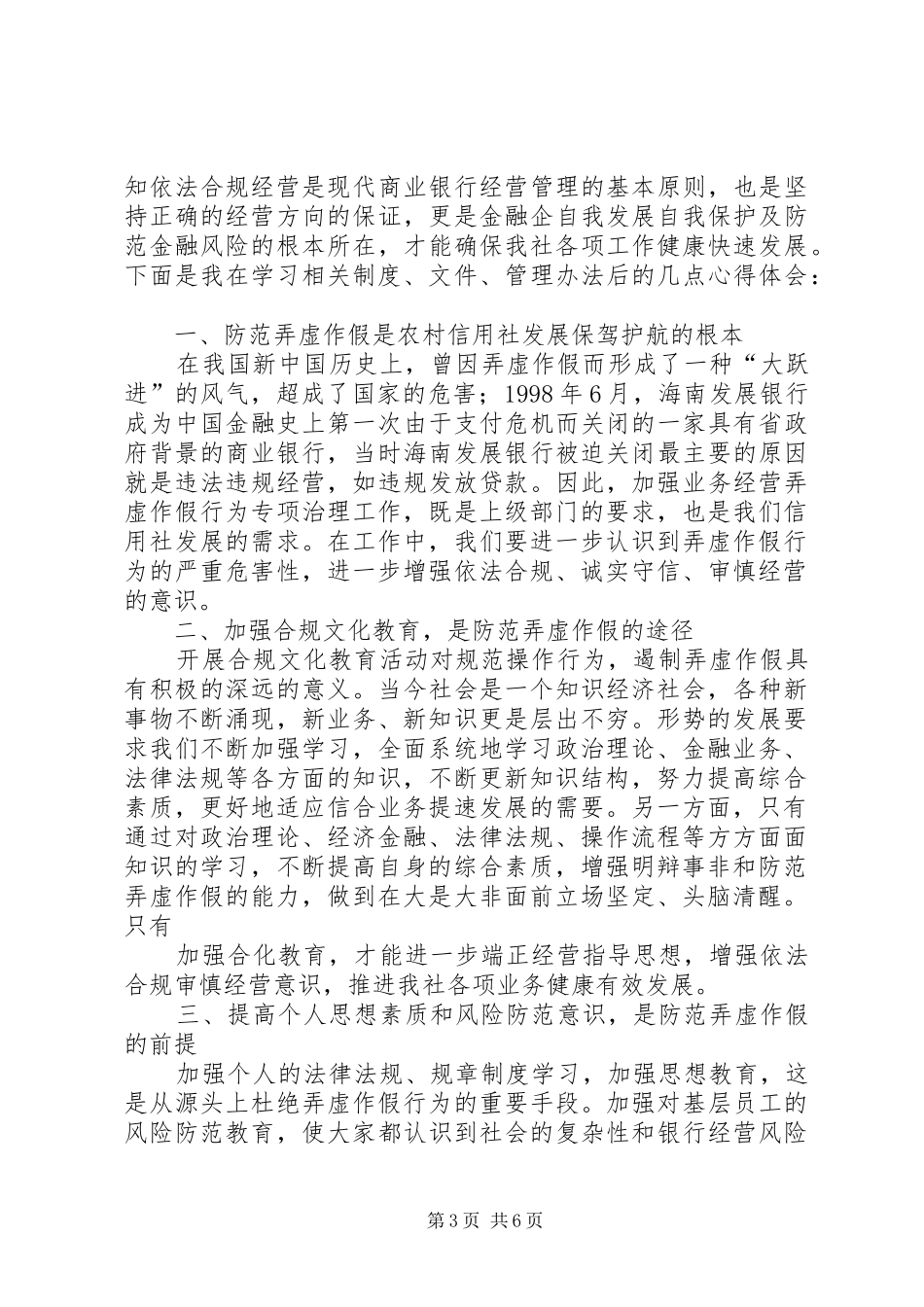 2024年业务经营弄虚作假专项治理心得体会_第3页