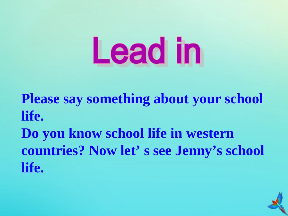 七年级英语下册 Unit 3 School Life Lesson 14 Jenny’s School Life参考课件 （新版）冀教版-（新版）冀教级下册英语课件_第2页