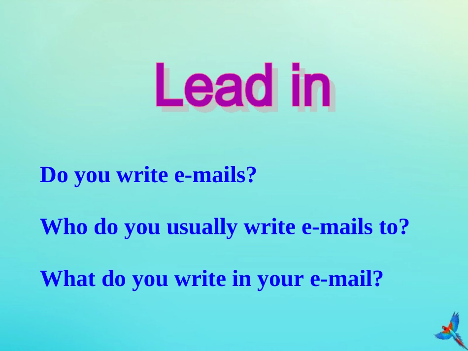 七年级英语下册 Unit 5 I Love Learning English Lesson 30 Writing an E-mail in English参考课件 （新版）冀教版-（新版）冀教级下册英语课件_第2页