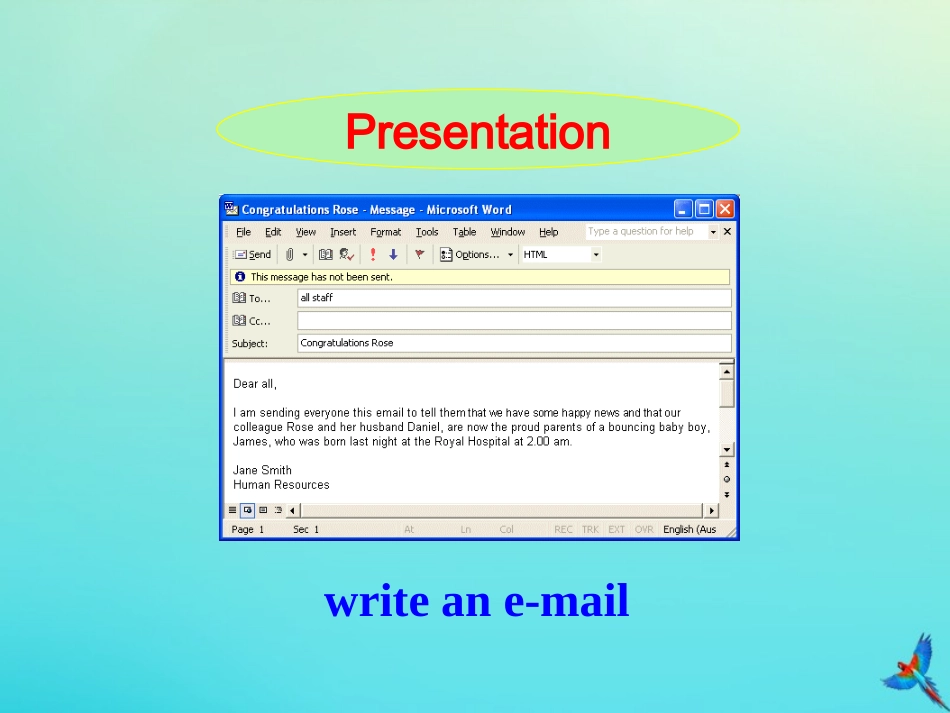 七年级英语下册 Unit 5 I Love Learning English Lesson 30 Writing an E-mail in English参考课件 （新版）冀教版-（新版）冀教级下册英语课件_第3页