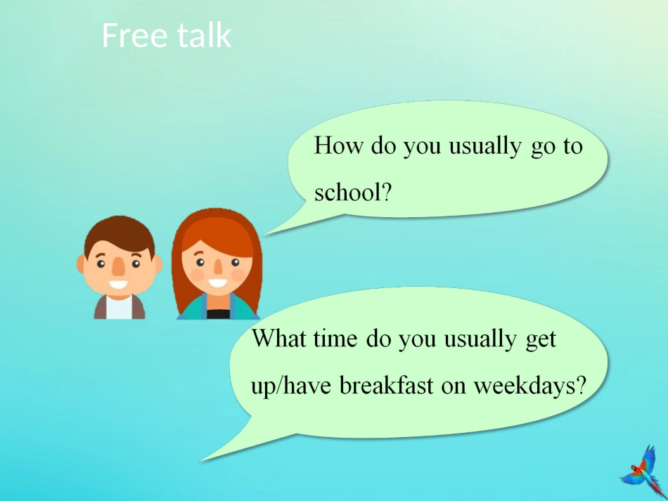 七年级英语下册 Unit 5 Our School Life Topic 1 I usually come to school by subway Section C课件 （新版）仁爱版-（新版）仁爱级下册英语课件_第3页