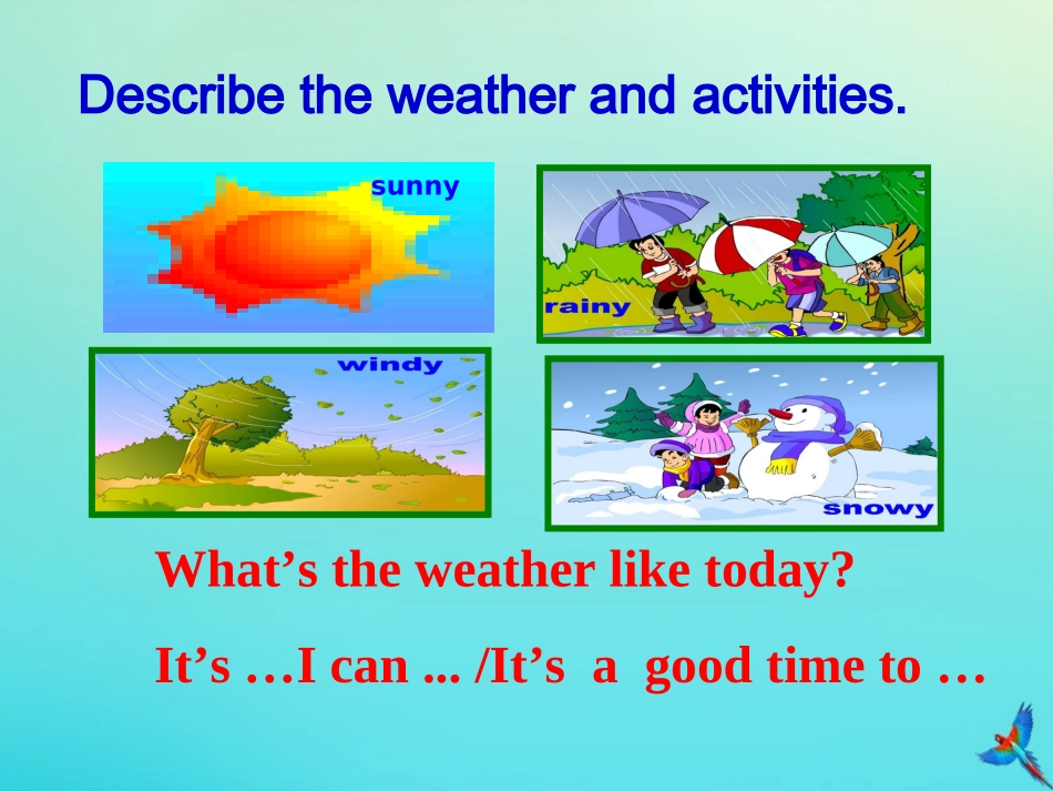 七年级英语下册 Unit 8 The seasons and the Weather Topic 1 How is the weather in winter Section C参考课件 （新版）仁爱版-（新版）仁爱级下册英语课件_第2页