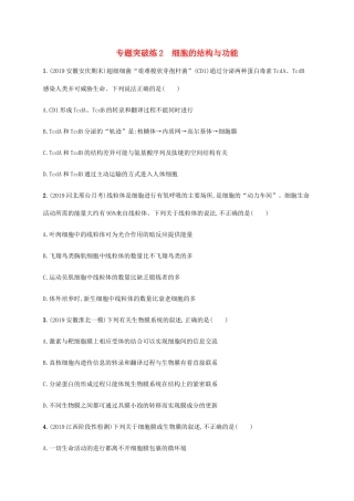 高考生物大二轮复习 专题突破练2 细胞的结构与功能（含解析）-人教版高三生物试题