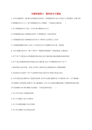 高考生物大二轮复习 专题突破练9 遗传的分子基础（含解析）-人教版高三生物试题