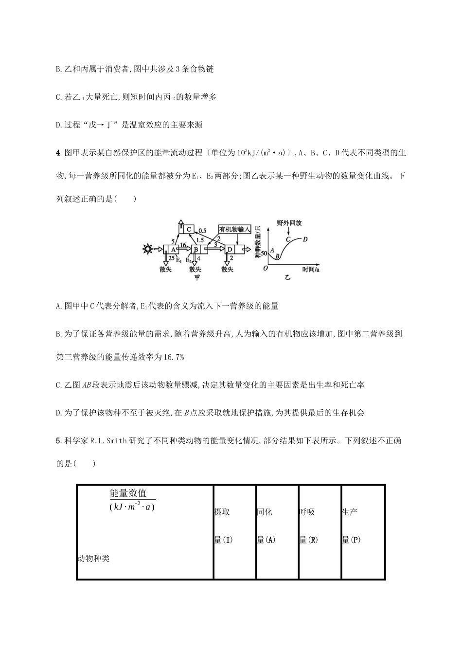 高考生物大二轮复习 专题突破练13 生态系统与环境保护（含解析）-人教版高三生物试题_第2页